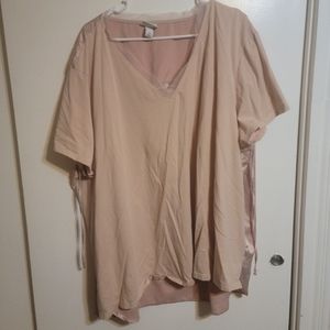 Light pink silky back top
